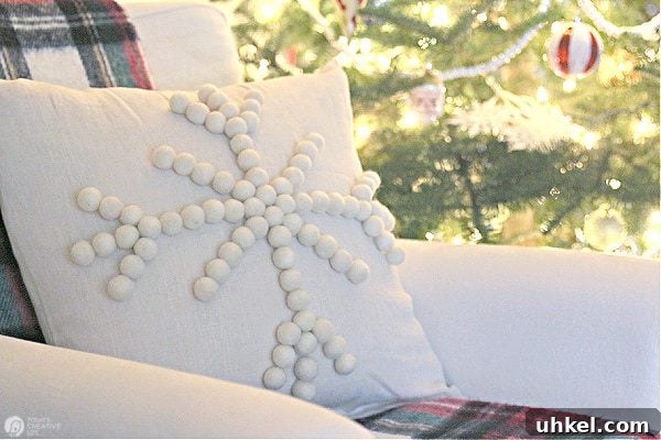 31 Cozy Winter Home Decor Ideas to Refresh Every Room 21 snowflake pillow