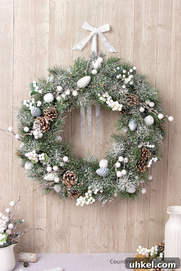 31 Cozy Winter Home Decor Ideas to Refresh Every Room 29 non-Christmas winter wreath