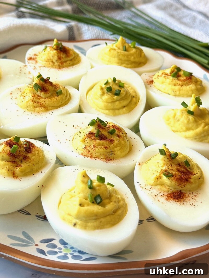 Classic Deviled Eggs Recipe for Gatherings 15 Deviled eggs prepared on a plate