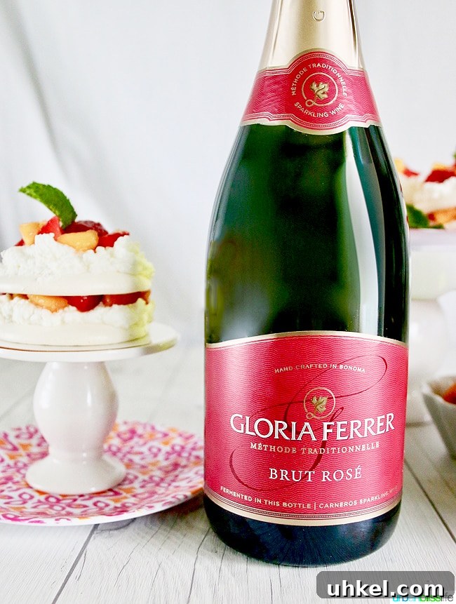 Strawberry & Peach Mini Pavlovas with Whipped Cream 9 gloria ferrer brut rose