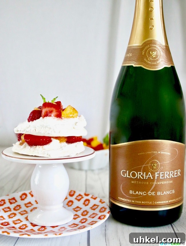 Strawberry & Peach Mini Pavlovas with Whipped Cream 10 gloria ferrer blanc de blancs
