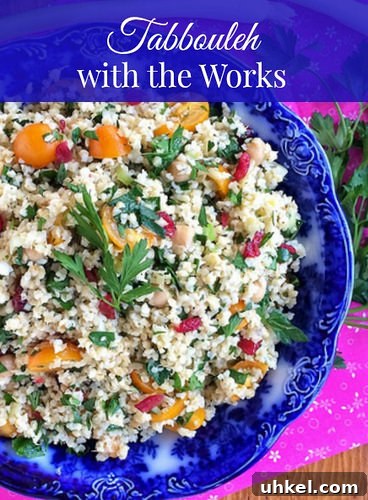 Tabbouleh with the Works via LizsHealthyTable.com Tabbouleh with the Works via LizsHealthyTable.com