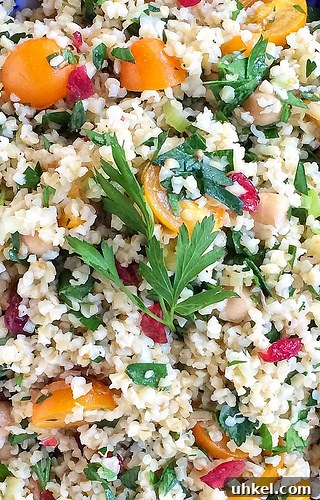Tabbouleh with the Works via LizsHealthyTable.com Tabbouleh with the Works via LizsHealthyTable.com