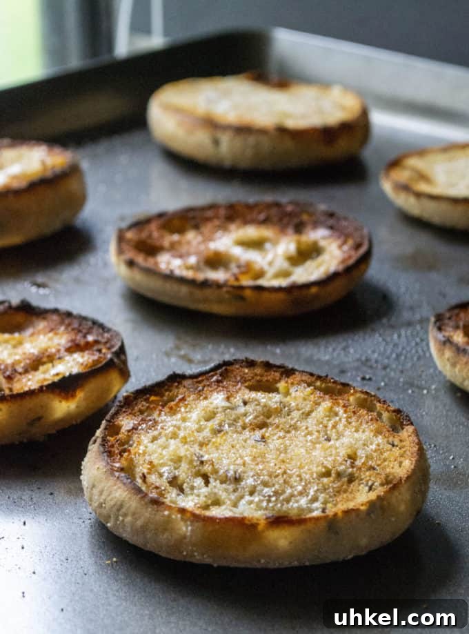 baked english muffins for breakfast sandwiches
