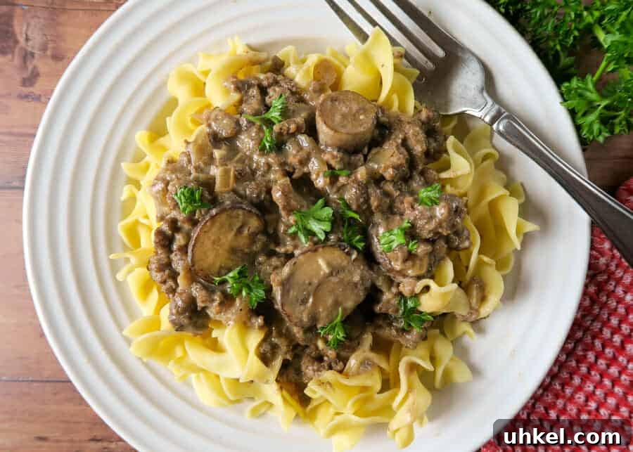 Creamy Ground Beef Stroganoff with Greek Yogurt 4 Ground Beef Stroganoff {with Greek Yogurt}