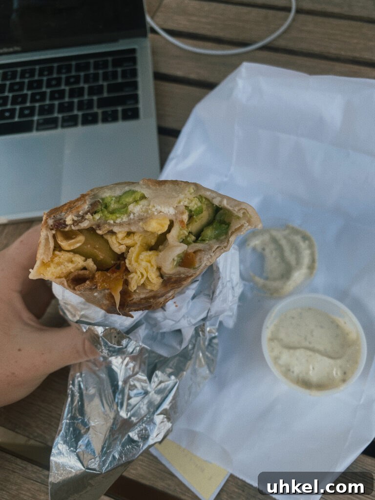 Skier’s Breakfast Burrito from Beaumont Bakery 3 breakfast burrito