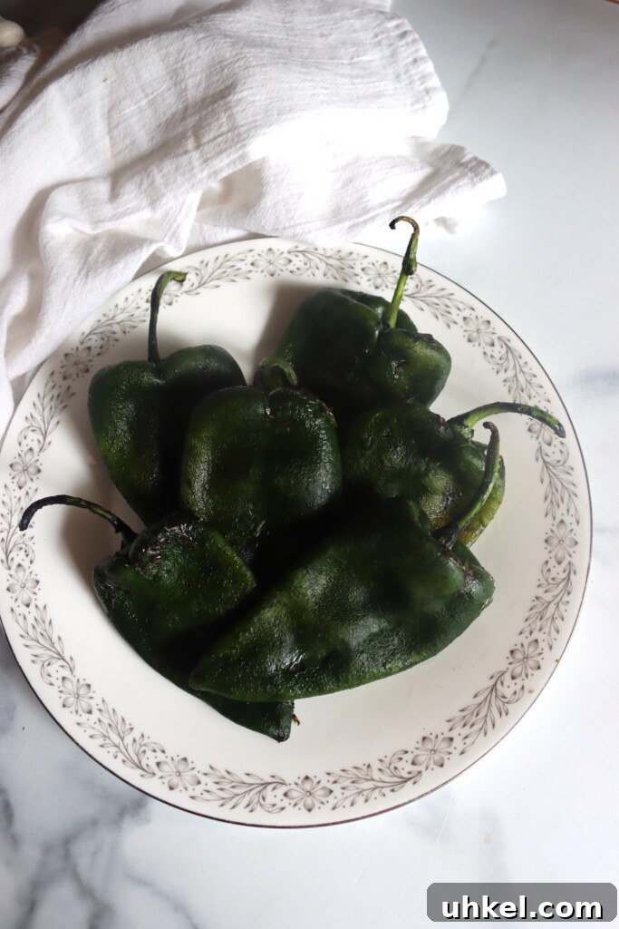 Peeled Poblano Peppers