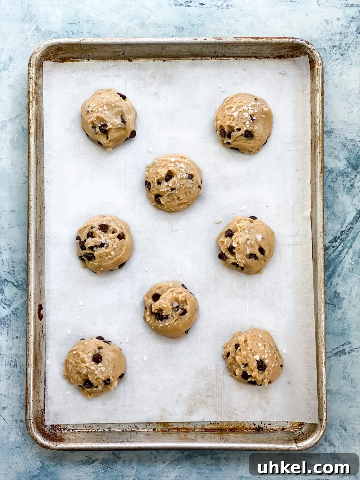 Chewy Chocolate Chip Cookies Without Butter: Soft & Updated Recipe 12 dough in cookie sheet