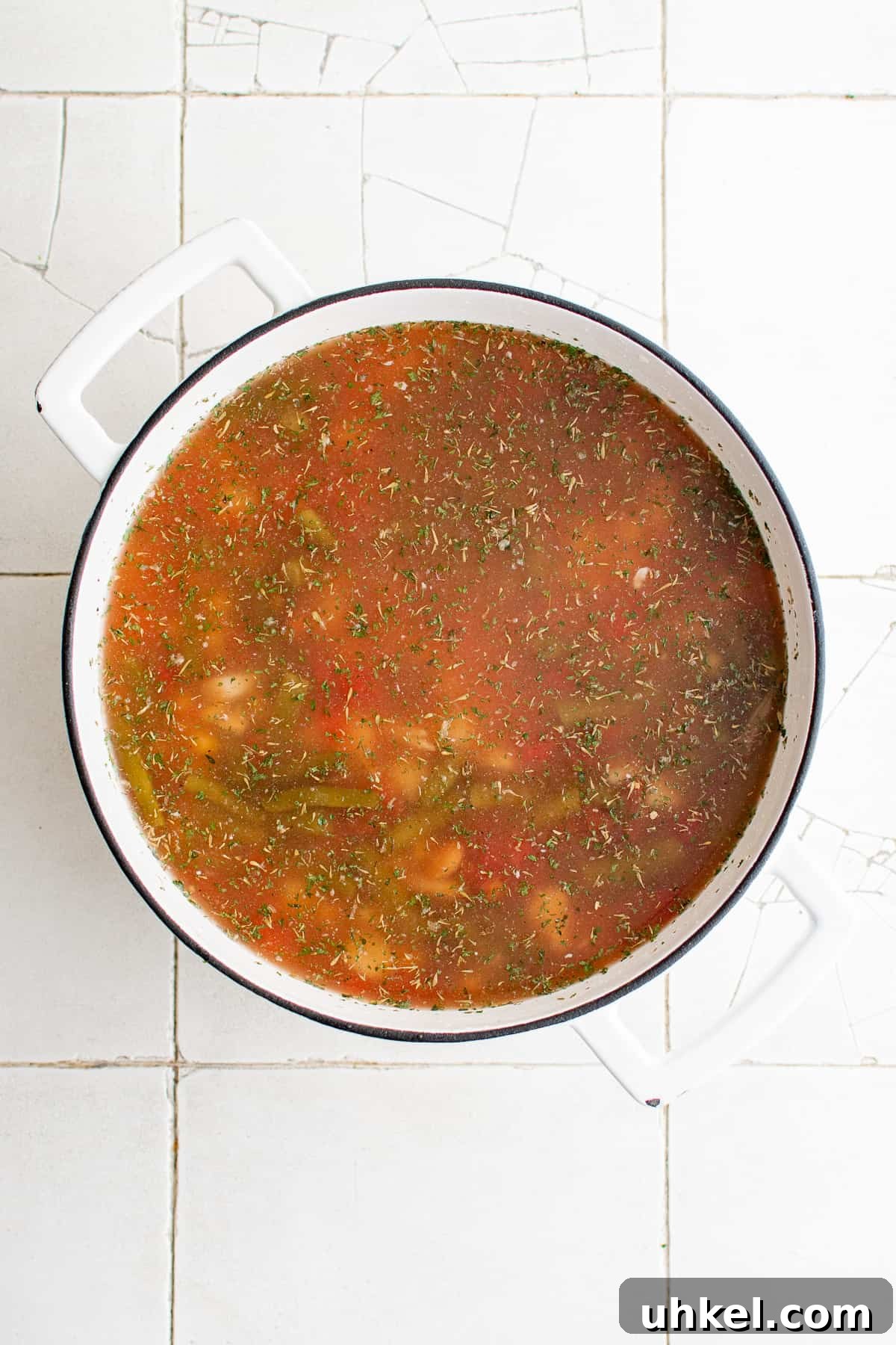 7-Can Soup Recipe: 7 Ingredients, 1 Delicious Meal 4 Pan of soup ready to be cooked.