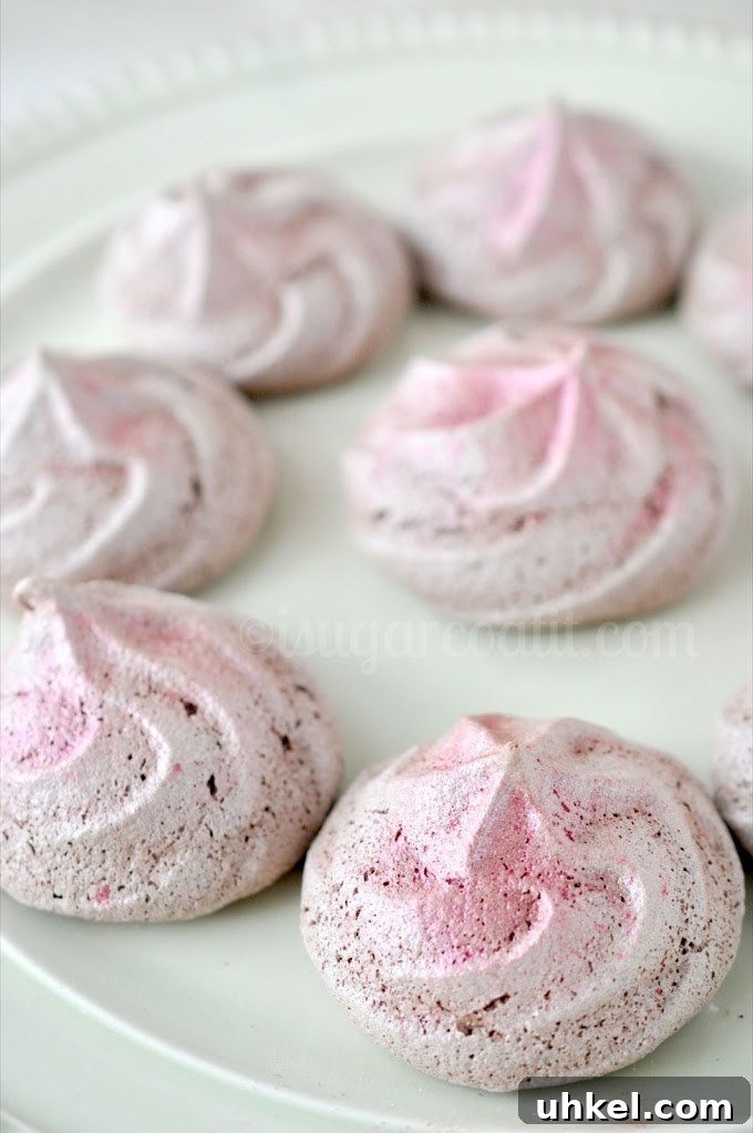 Cocoa Rouge Meringue Cookies