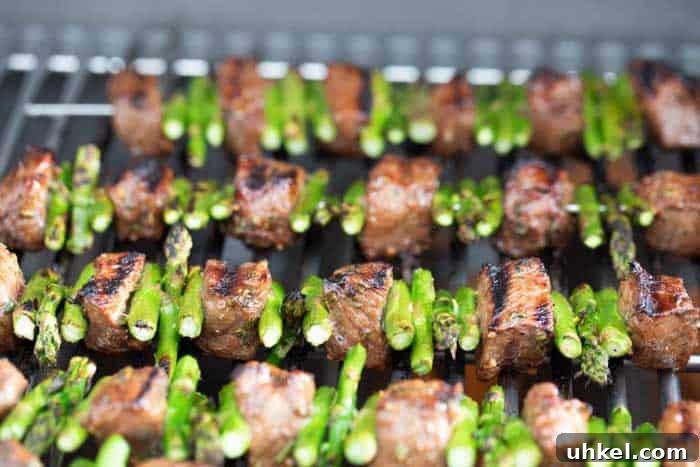 11 Delicious Grilled Skewer Recipes: Chicken, Shrimp, Tofu & Beef 3 Grilled Steak and Asparagus Kabobs