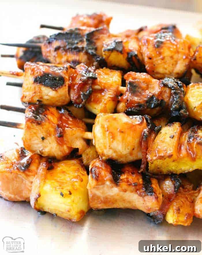 11 Delicious Grilled Skewer Recipes: Chicken, Shrimp, Tofu & Beef 5 BBQ Chicken Pineapple Kabobs with Bacon