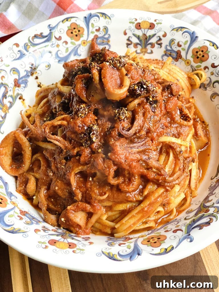 Spicy Calamari Fra Diavolo Pasta Recipe 8 Calamari Pasta Fra Diavolo Plated