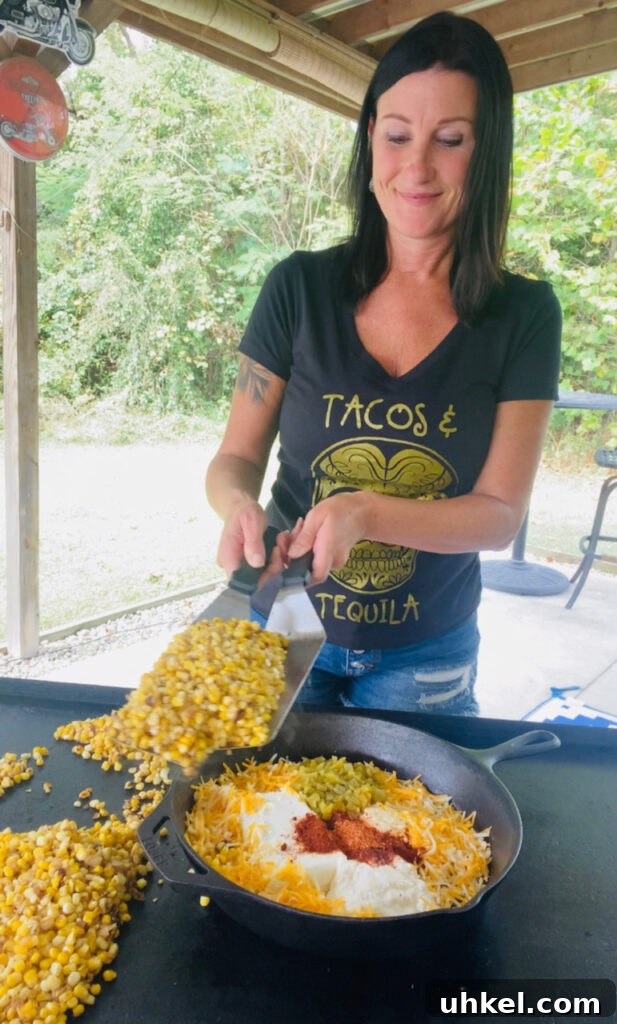 Blackstone Street Corn Dip Recipe for Grilled Skillet Corn 8 making the Blackstone Street Corn Dip