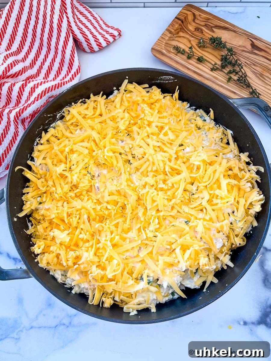 Crispy Hash Brown Chicken Casserole with Cheesy Topping 7 hash brown casserole ready for the oven.