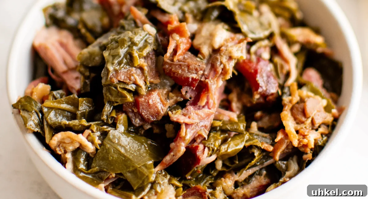 Overhead image of collard greens. 