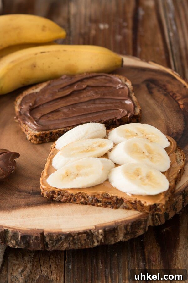 Grilled nutella peanut butter and banana sandwich ohsweetbasil.com