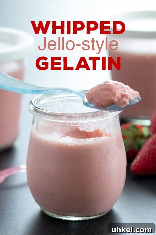 Whipped Jell-O Style Gelatin Dessert Recipe 8 This easy whipped JELLO-style gelatin recipe with a mousse-like texture and fresh fruit flavor is the perfect no-bake easy, light dessert for warmer months.