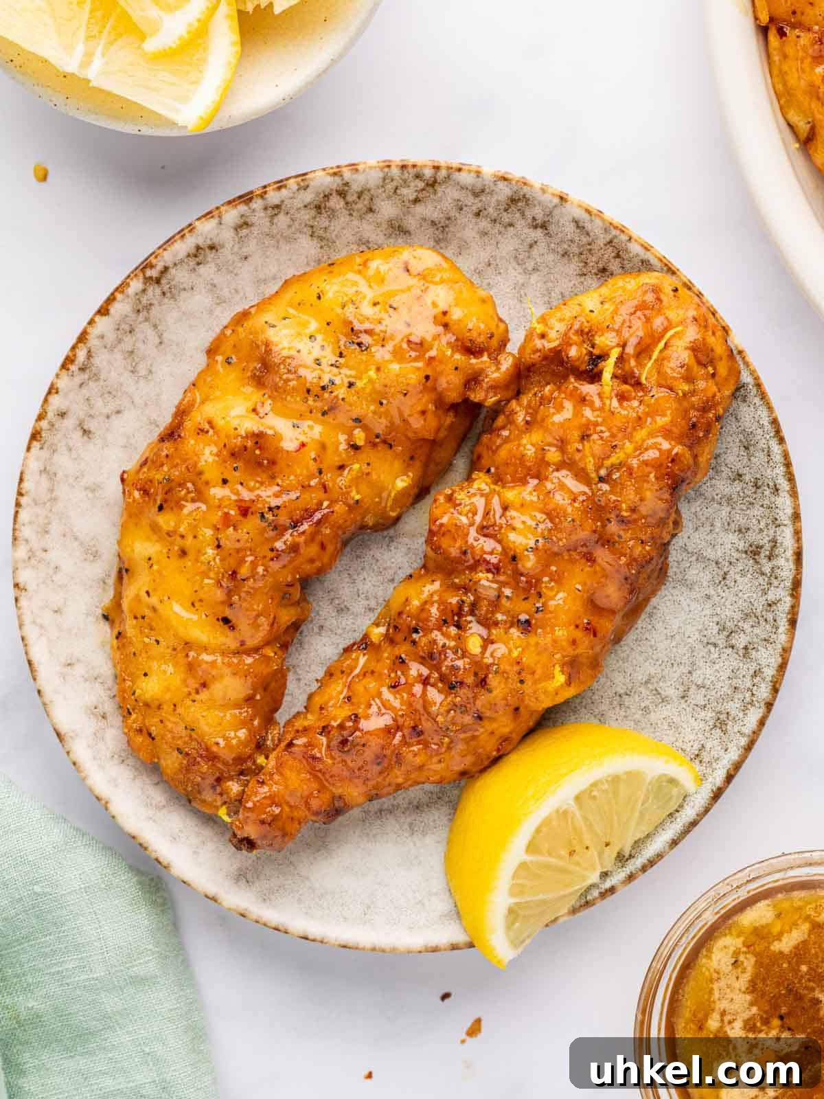 Crispy Lemon Pepper Chicken Strips Recipe 9 Lemon pepper chicken glazed with honey sauce