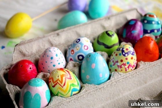 Hand-Painted Plastic Easter Eggs: DIY Decorating Ideas and Tips 3 carton painted plastic eggs horiz