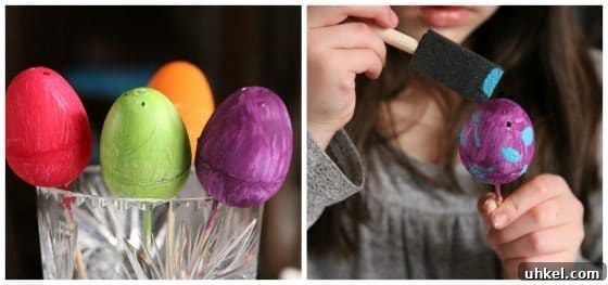 Hand-Painted Plastic Easter Eggs: DIY Decorating Ideas and Tips 6 painting eggs in bold colours