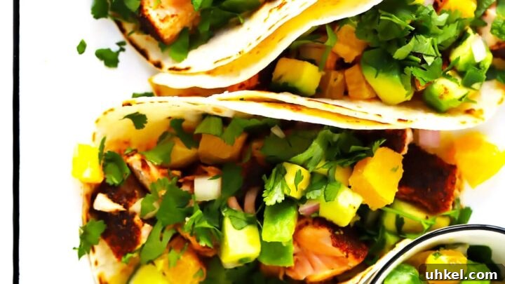 Super-Simple Salmon Tacos (with Juicy Citrus Salsa)