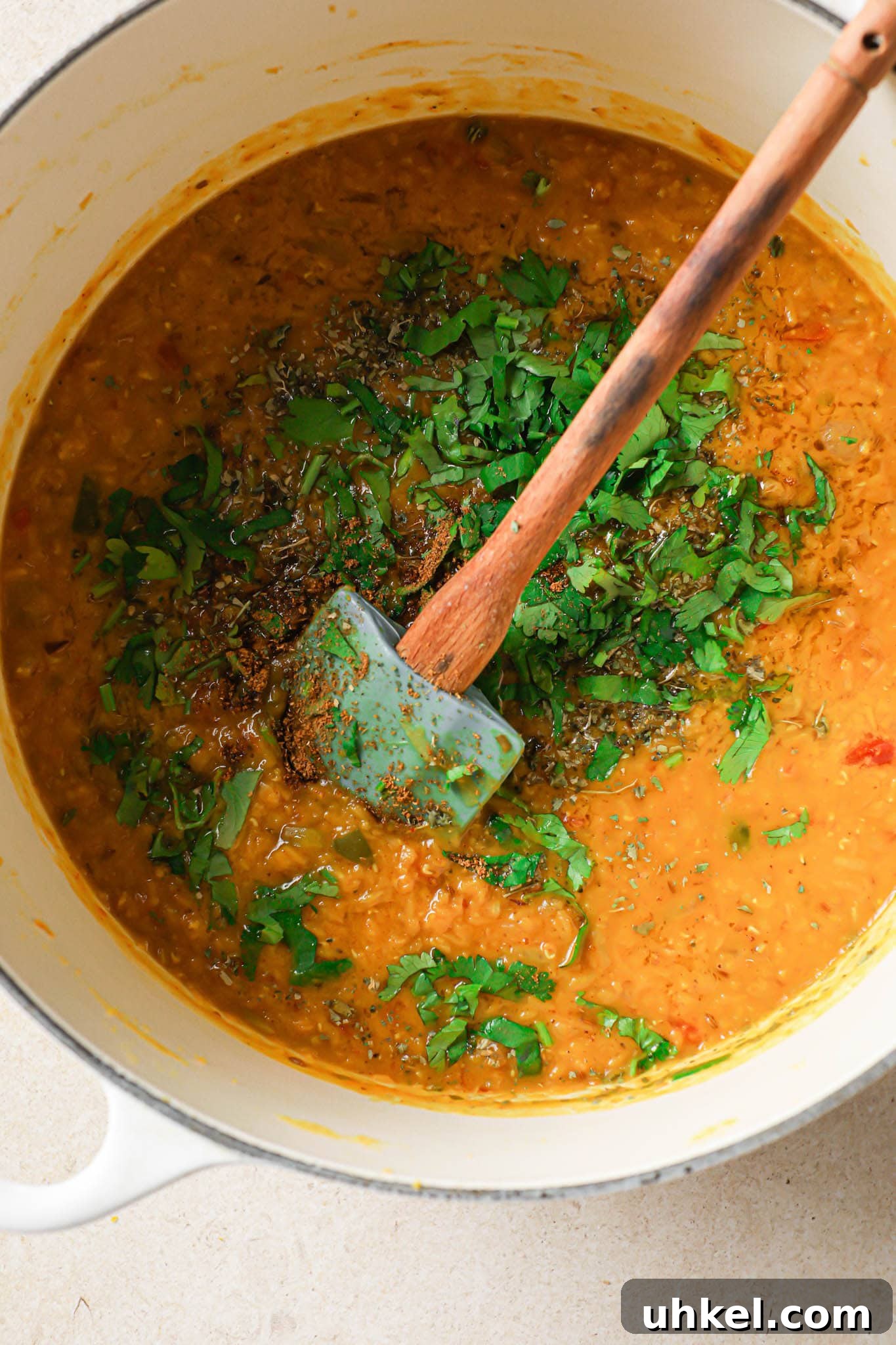 Authentic Masoor Dal (Red Lentil) Recipe for Perfect Flavor 15 Masoor Dal garnished with cilantro.