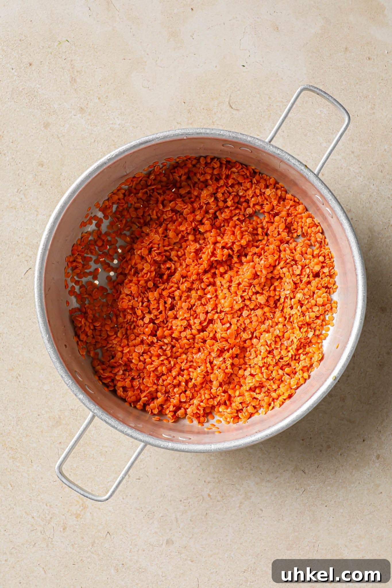 Authentic Masoor Dal (Red Lentil) Recipe for Perfect Flavor 8 Drained raw masoor dal.