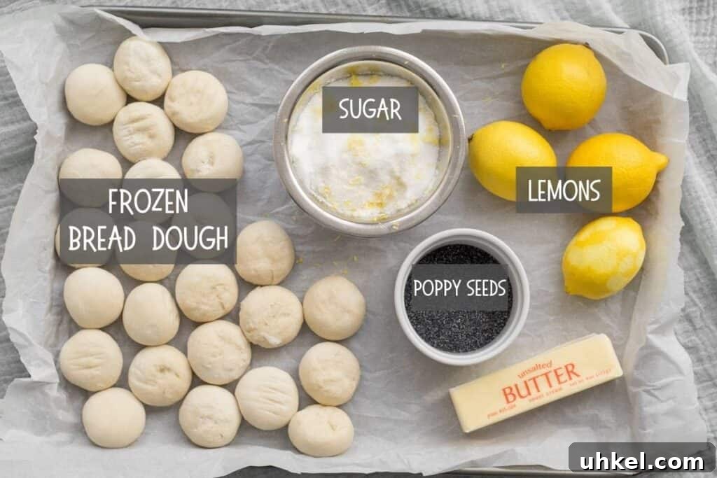 Lemon Poppy Seed Monkey Bread Recipe — Light Citrus Pull‑Apart Bread 3 ingredients for lemon poppy seed monkey bread
