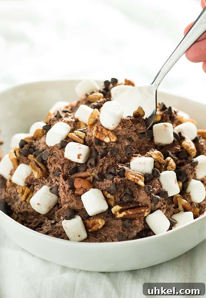 Decadent Rocky Road Fluff Salad Recipe for Parties 3 rocky road cheesecake fluff salad