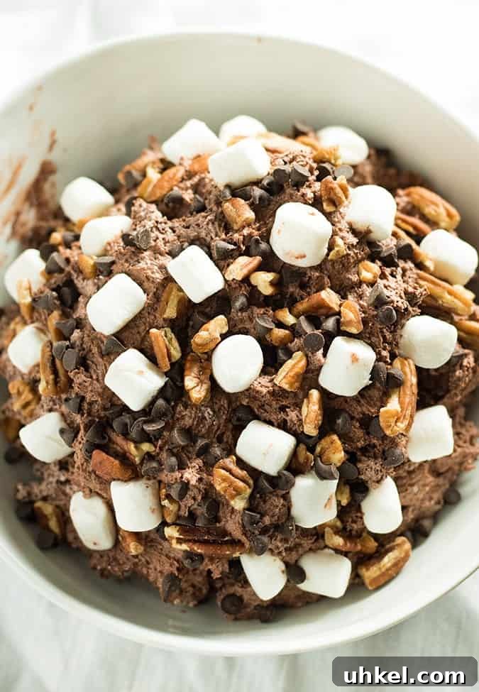 Decadent Rocky Road Fluff Salad Recipe for Parties 4 rocky road salad with marshmallows