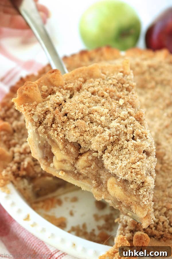 Authentic Dutch Apple Pie Recipe with Crispy Streusel Topping 2 Dutch Apple Pie on a server.