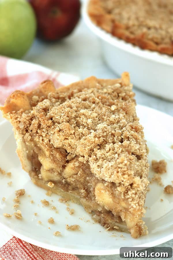 Authentic Dutch Apple Pie Recipe with Crispy Streusel Topping 5 Slice of Dutch Apple Pie.