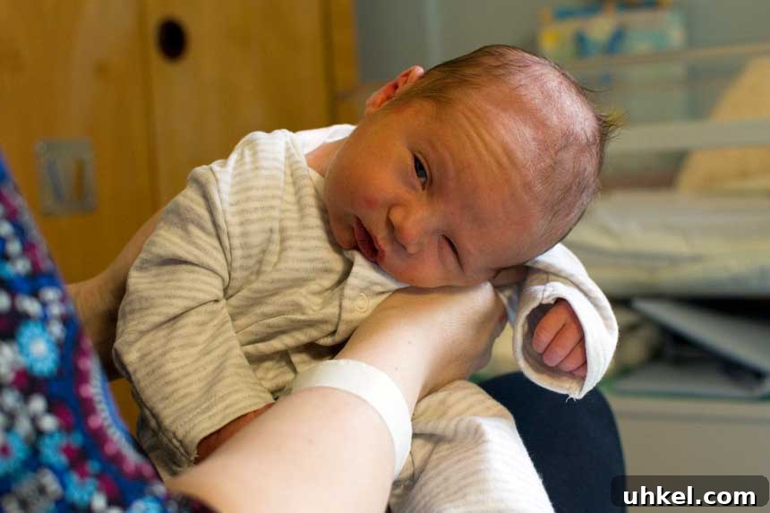 Meet Benjamin James: Award-Winning Photographer & Creative Director 6 A sleepy newborn baby being held up by mum.