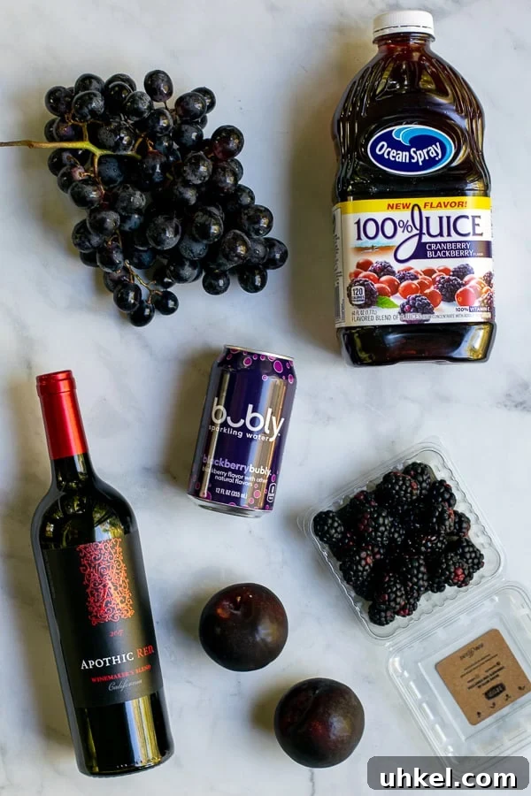 ingredients need to make the black Halloween sangria recipe