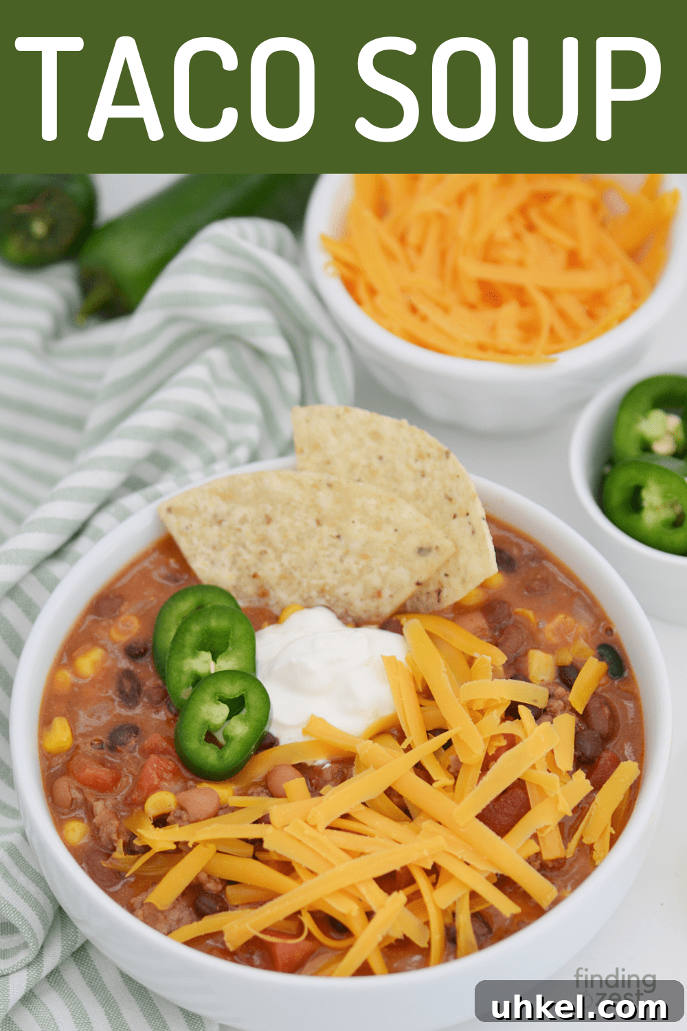 Hearty 7-Can Taco Soup Recipe for Quick Weeknight Dinners 11 This taco soup recipe is a twist on traditional tacos, and it's super easy to make. The perfect comfort food! Just ground beef, onion, 7 canned goods and two seasoning mixes are required to make this minimal effort dinner recipe!