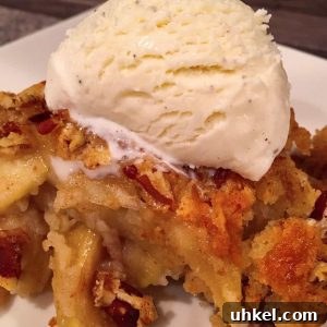Apple Pecan Cobbler Recipe: Warm Spiced Filling with Crisp Topping 13 Apple Pecan Cobbler topped with ice cream