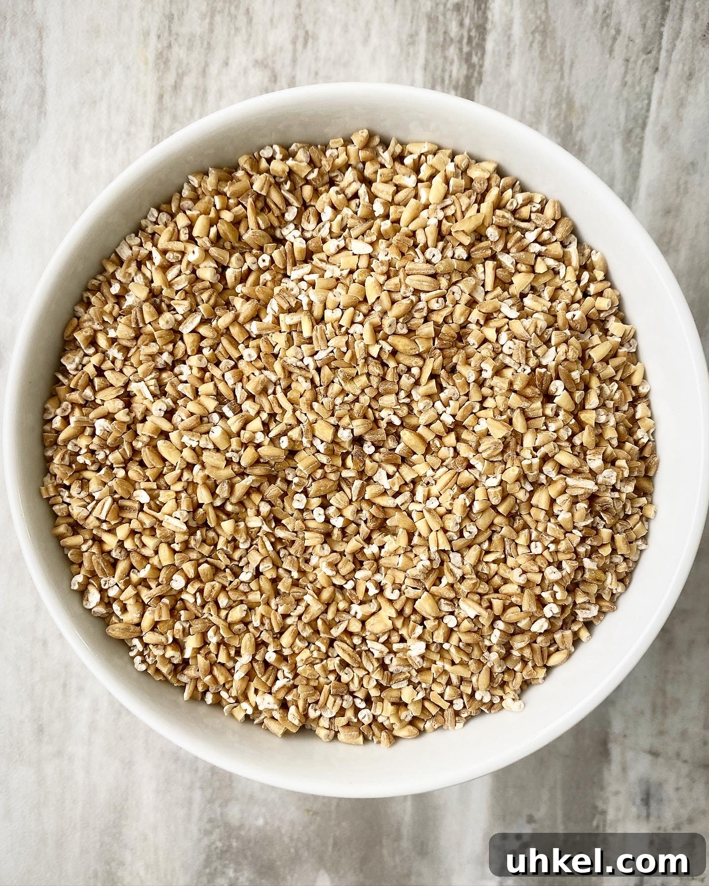 Slow Cooker Apple Cinnamon Oatmeal Recipe with Video 3 steel cut oats in a white bowl