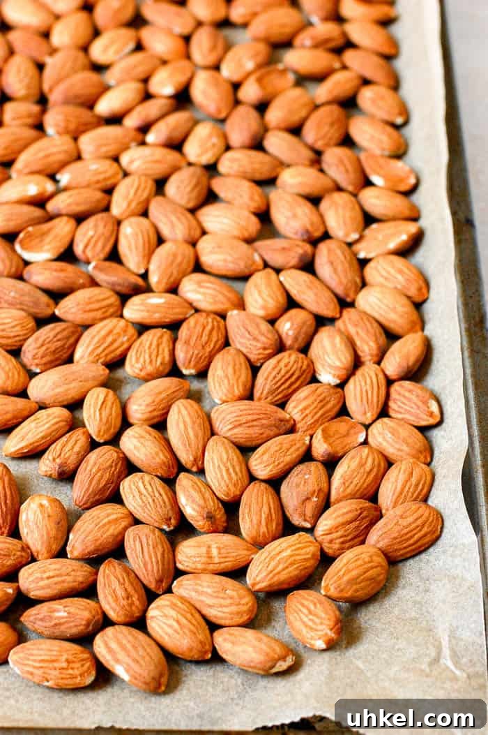 Homemade Almond Butter: Simple Step-by-Step Recipe for Smooth, Nutty Spread 3 almonds on baking sheet