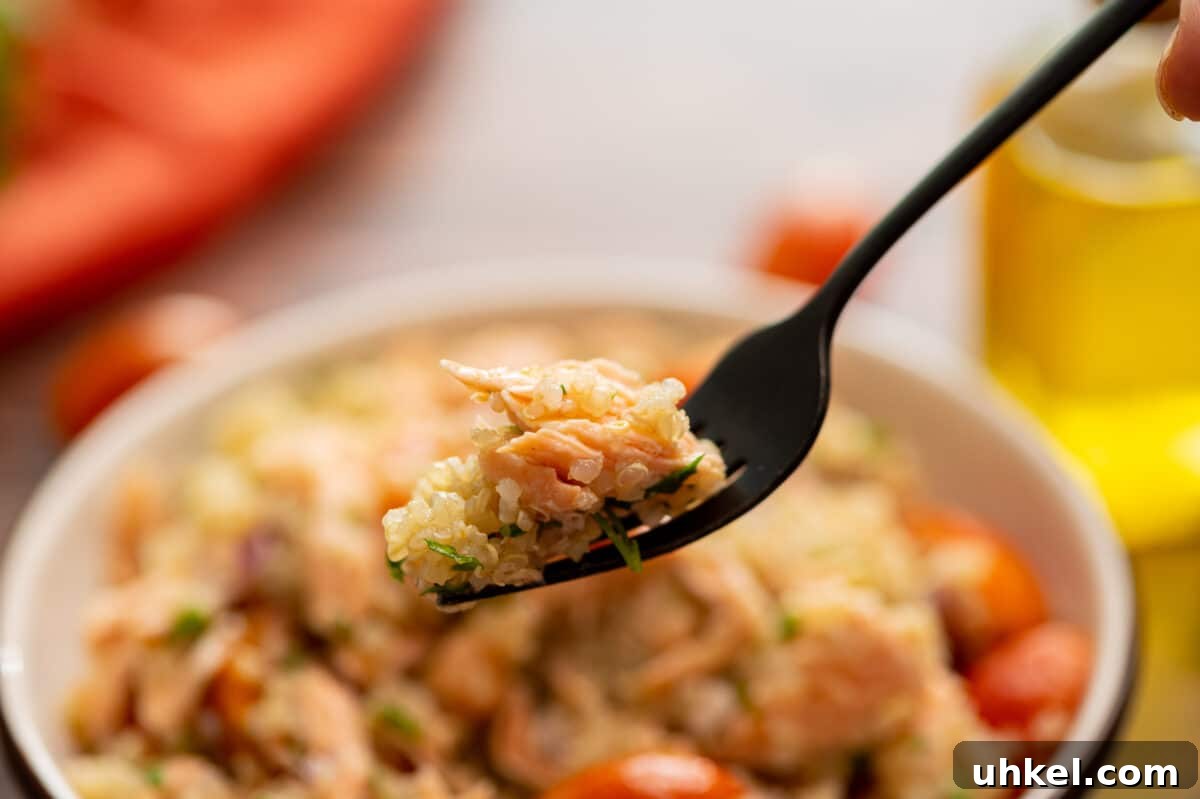 Chilled Salmon and Quinoa Salad with Lemon-Dill Dressing 5 Chilled Salmon Quinoa Salad