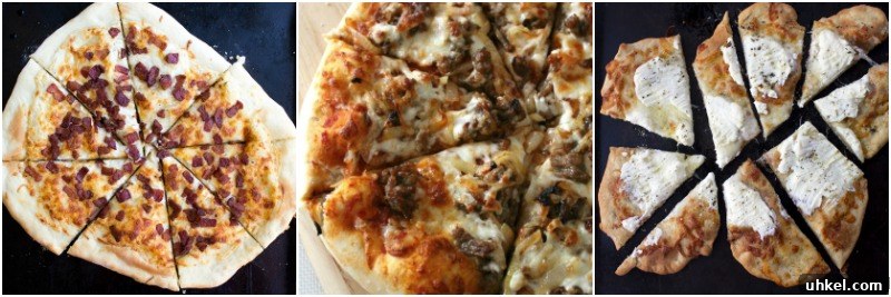 Grilled BBQ Pulled Pork & Peach Gourmet Pizza Recipe Collage