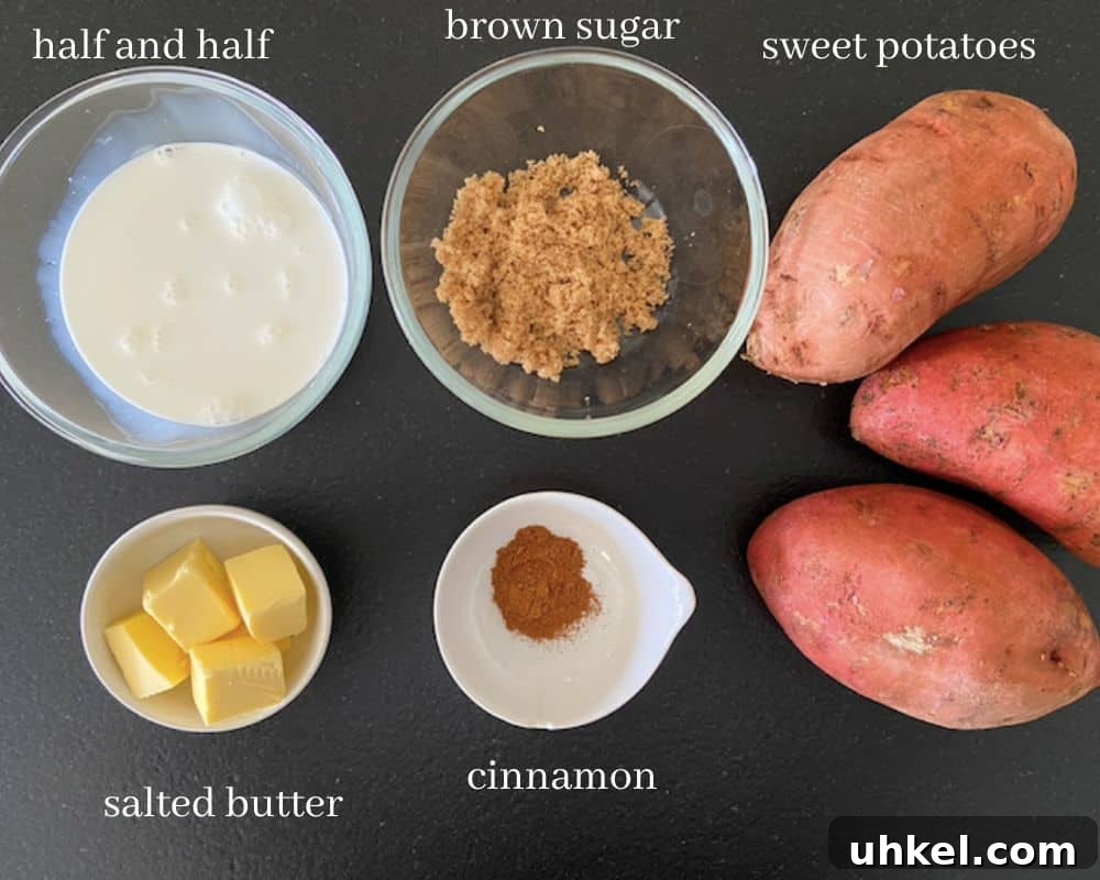 Creamy Whipped Sweet Potatoes Recipe for Holiday Sides 3 whipped sweet potato recipe ingredients
