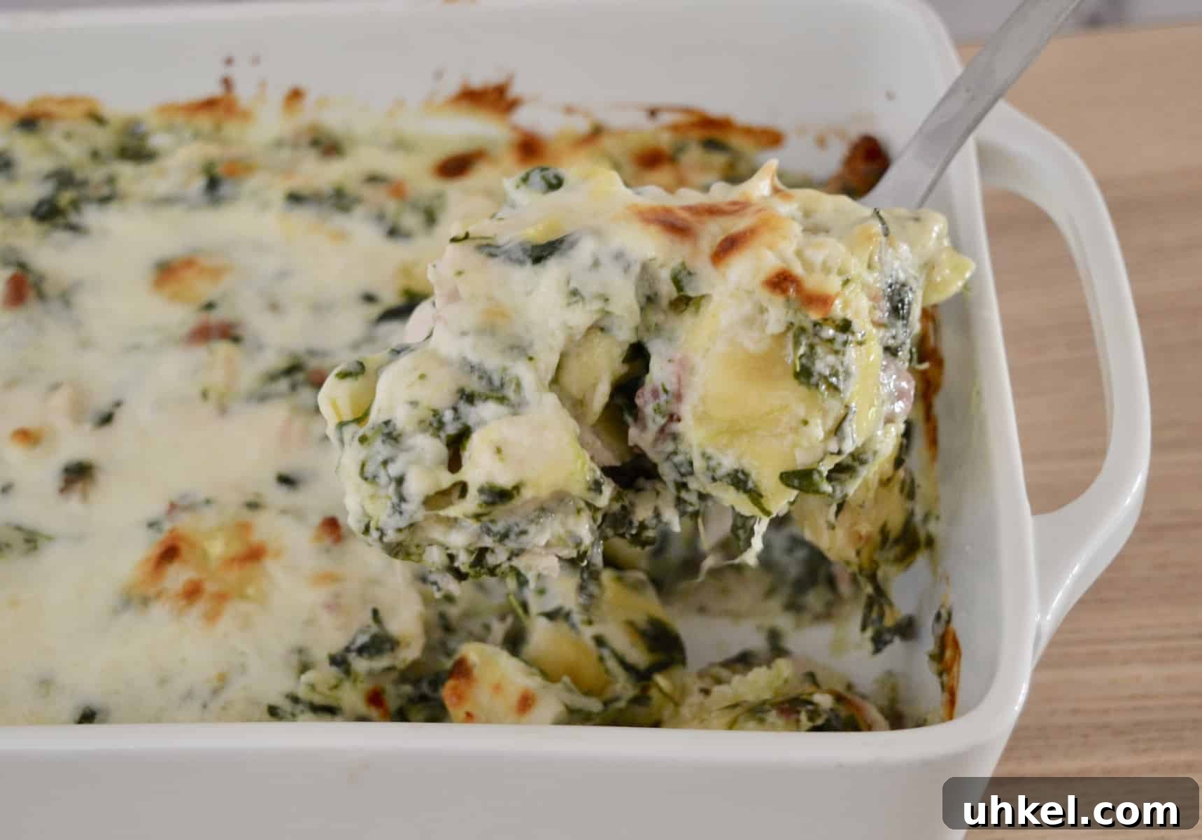 Creamy Chicken, Bacon & Spinach Tortellini Bake Recipe 2 chicken bacon spinach tortellini