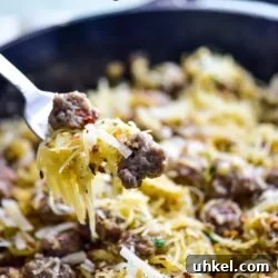 How to Cook Spaghetti Squash Recipe with Sausage | EatBetterRecipes.com