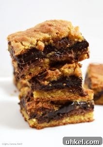Decadent Chocolate Fudge Stuffed Cookie Bars Recipe 5 Chocolate Fudge Stuffed Cookie Bars are soft and gooey cookie bars with a quick and easy chocolate fudge running through the middle.