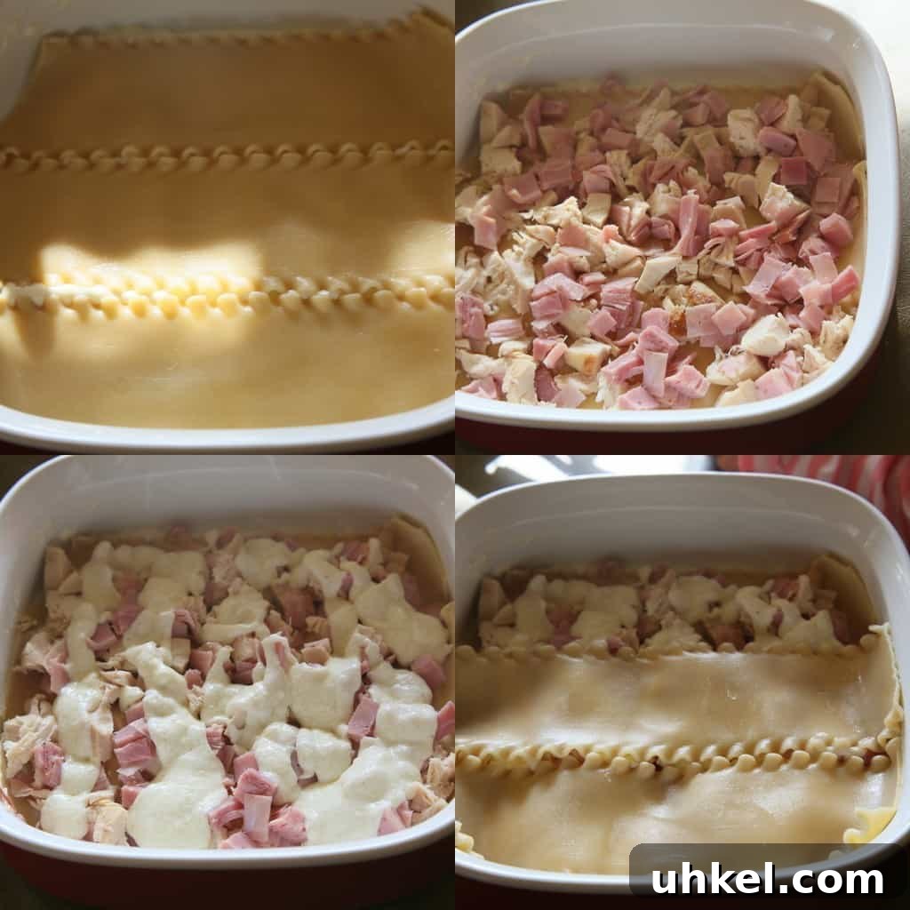 Chicken Cordon Bleu Lasagna Recipe — Creamy Ham & Swiss Bake 3 Chicken Cordon Bleu Lasagna