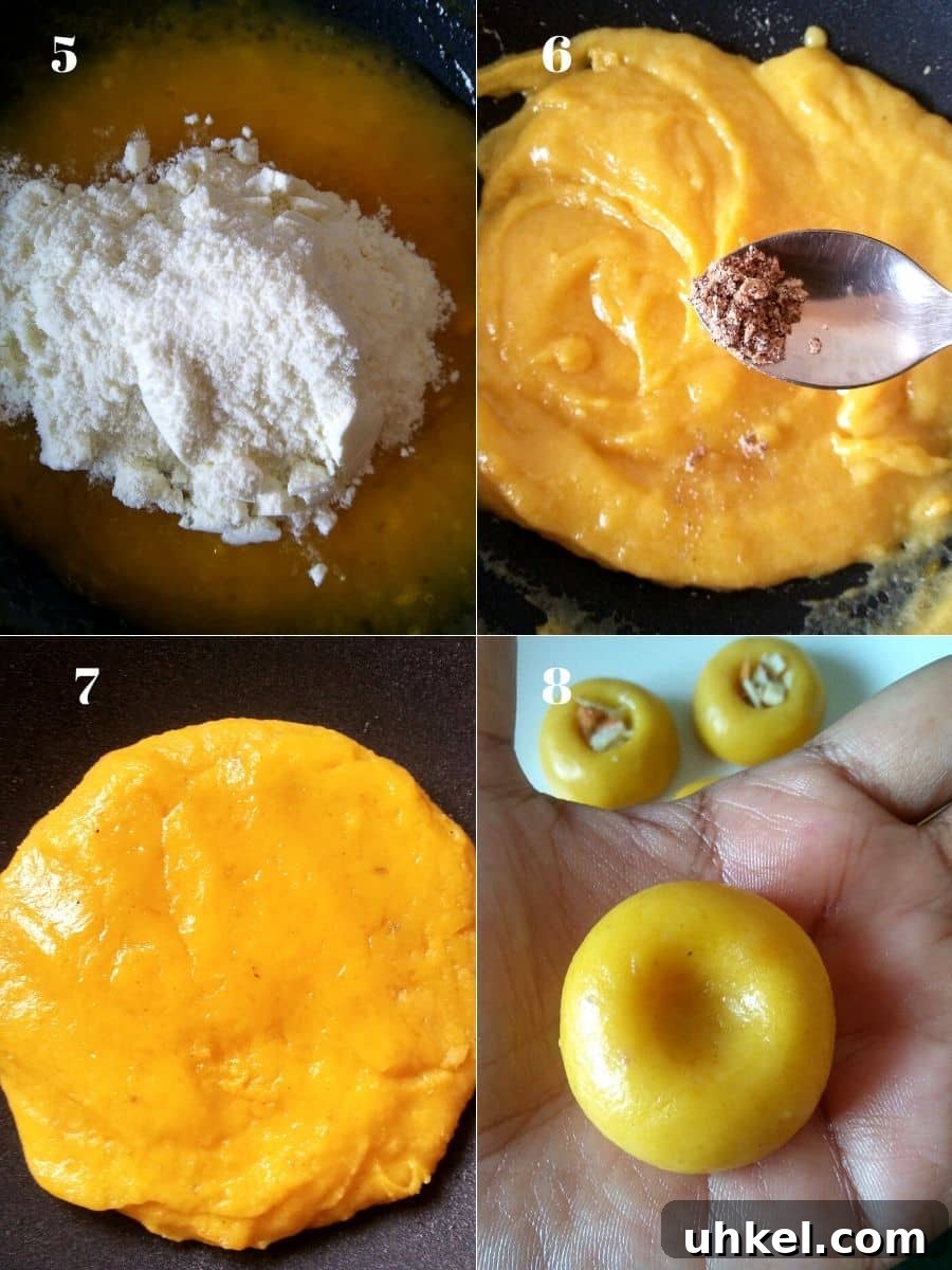 Mango Peda Recipe: Step-by-Step Guide to Homemade Mango Sweets 4 Making process of Aam Peda