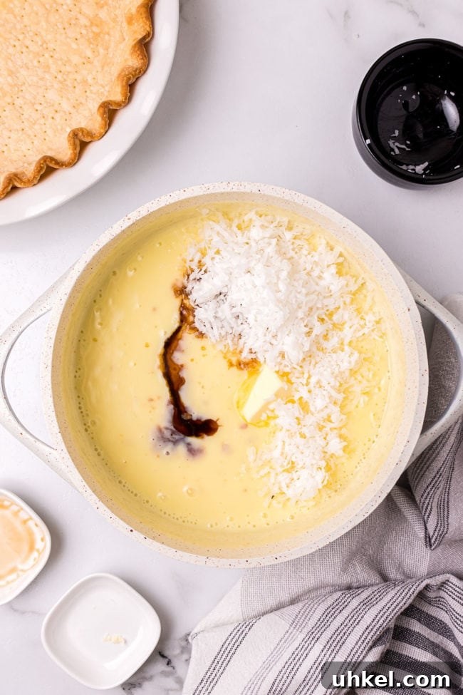making custard pie filling