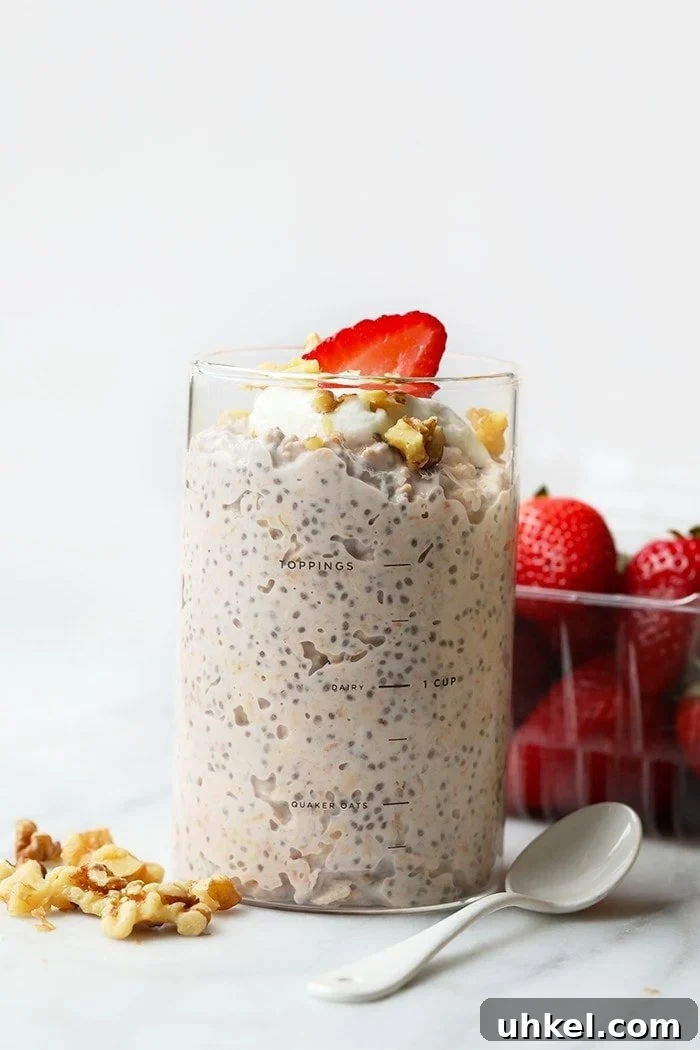 Finished overnight oats in a jar