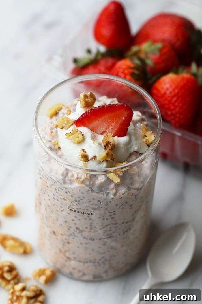 Overnight oats with toppings
